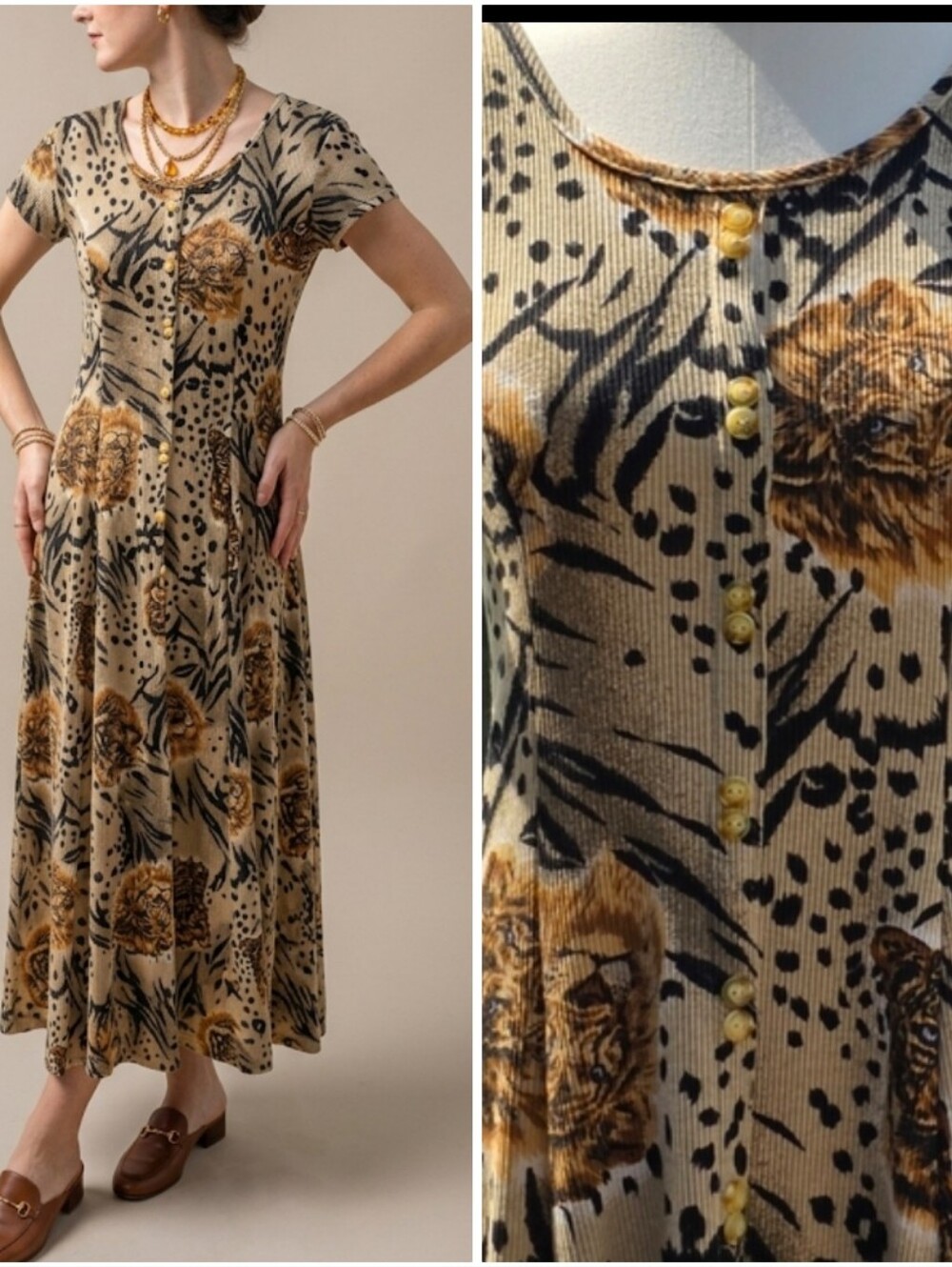 BOHO-CHIC Cotton ANIMAL PRINT MAXI | Vintage Lux Resort Wear Dress …